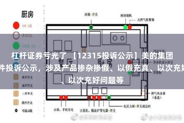 杠杆证券亏光了 【12315投诉公示】美的集团新增21件投诉公示，涉及产品掺杂掺假、以假充真、以次充好问题等